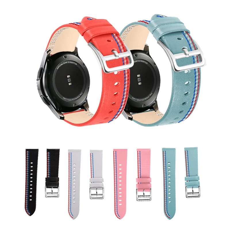 Купи Кожаный ремешок для samsung active watch band, браслет для samsung galaxy watch band 22 мм, для samsung gear s3 frontier band за 1,534 рублей в магазине AliExpress