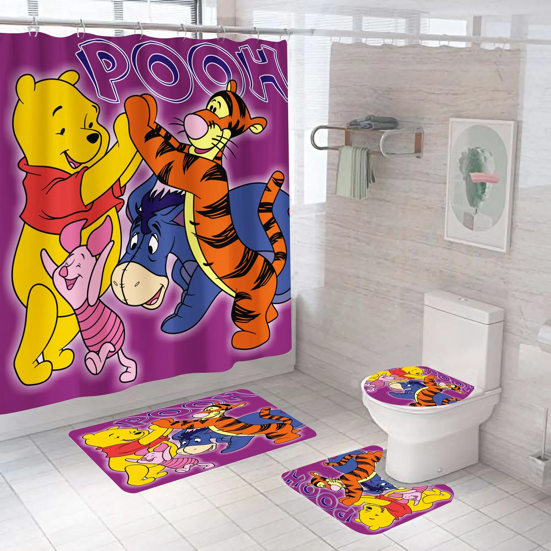 

Водонепроницаемая душевая занавеска С 3D рисунком Винни-Пуха