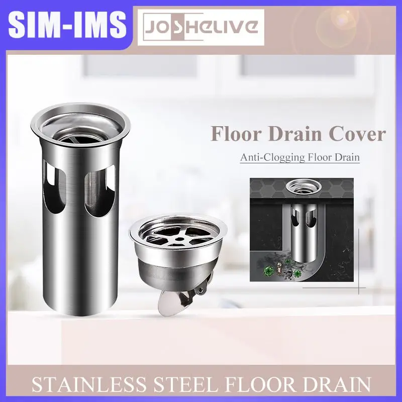 

Leakage Drainer Double Core Anti-odor Floor Drain Anti-clogging Gravity Flip Cover Floor Strainer Bath Basin Stainless Steel