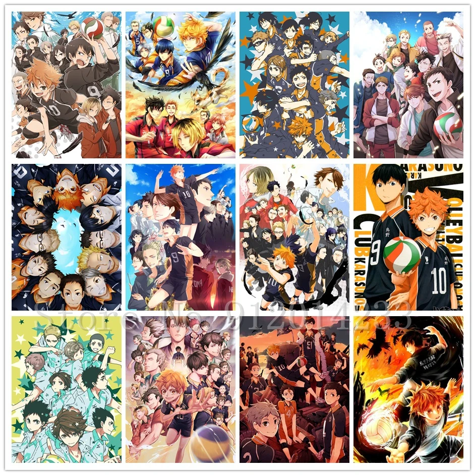 

Haikyuu! Картина из страз с рисунком из аниме, для волейбола, для мальчиков, квадратная, круглая, искусственная мозаика 5D для творчества, настенные картины