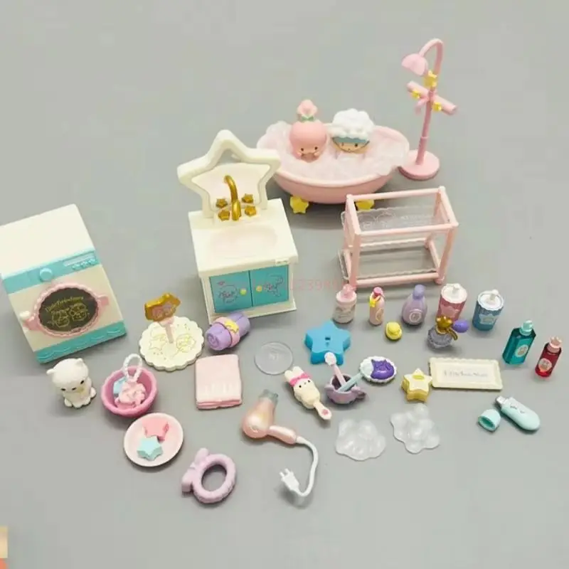Коллекционная миниатюрная фигурка Re-ment Sanrio Little Twin Stars: Ванная комната. Декор для дома и рабочего стола. Для коллекционеров аниме. (art.: 3920d8fdaee26) - 3920d8fdaee26