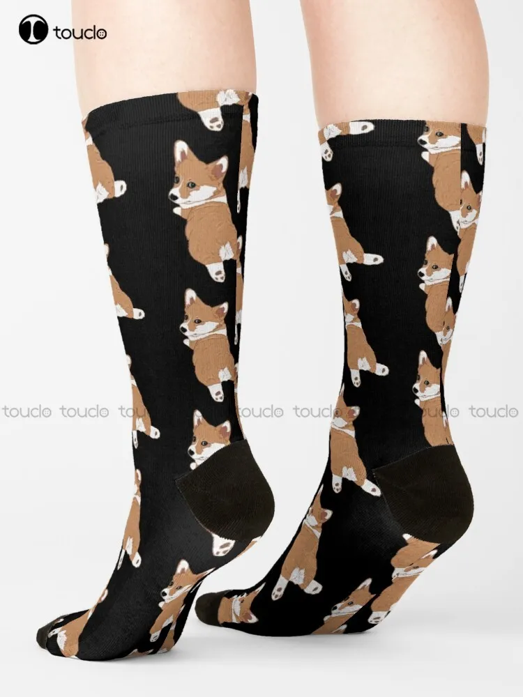 

Corgi Dog Puppy With Cute Corgi Butt Pattern Style Socks Sock Street Skateboard Socks 360° Digital Print Gd Hip Hop Colorful Art