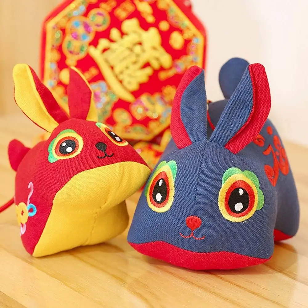 

Стильные китайские новогодние куклы-кролики, животные, китайские знаки зодиака, мягкие игрушки, кролик, плюшевая игрушка, искусственная Кукла-талисман