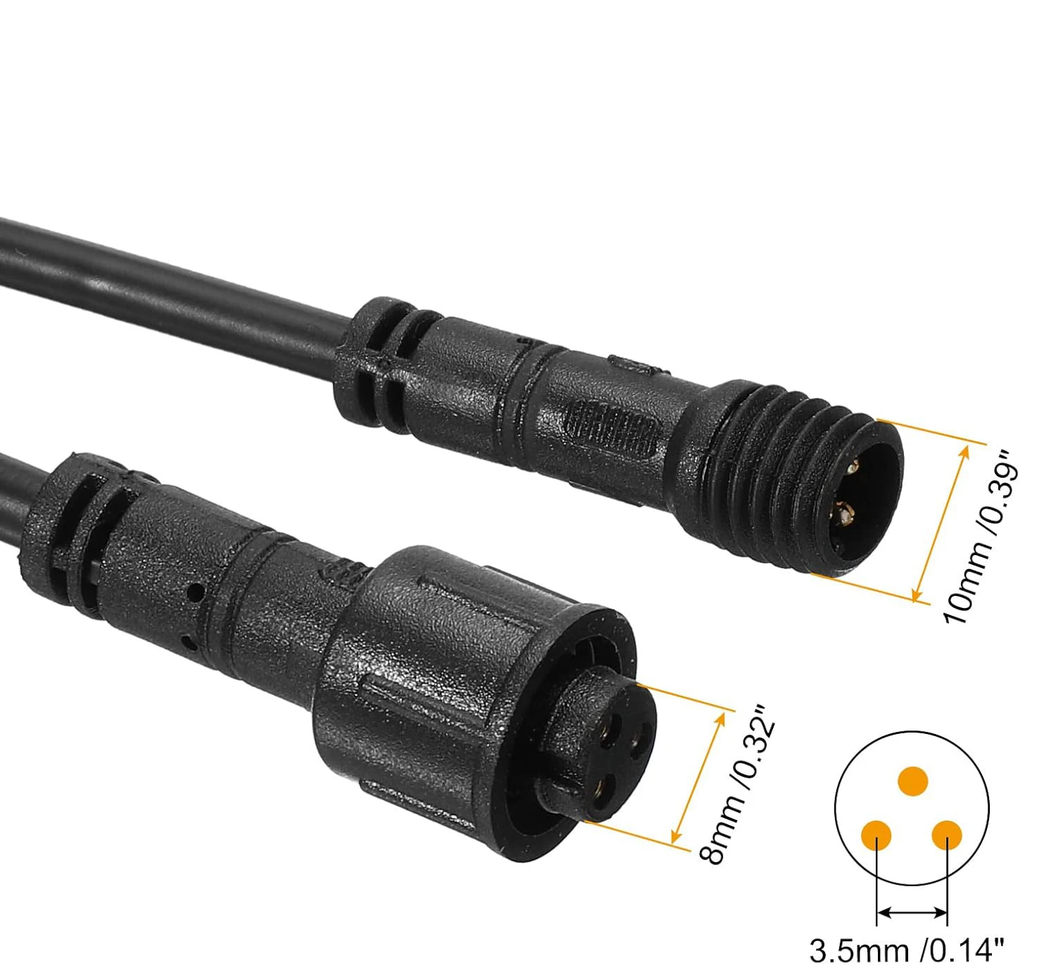 

IP67 водонепроницаемый удлинительный кабель 22AWG 2pin 3pin 4pin водонепроницаемый разъем «папа-мама» для светодиодных уличных полосовых светильников мотоцикла