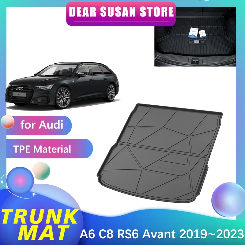 

Car Special Rear Trunk Mat Tray for Audi A6 C8 RS6 Avant 2019~2023 2020 Waterproof Floor Pad Space Decoration Rug Accessories