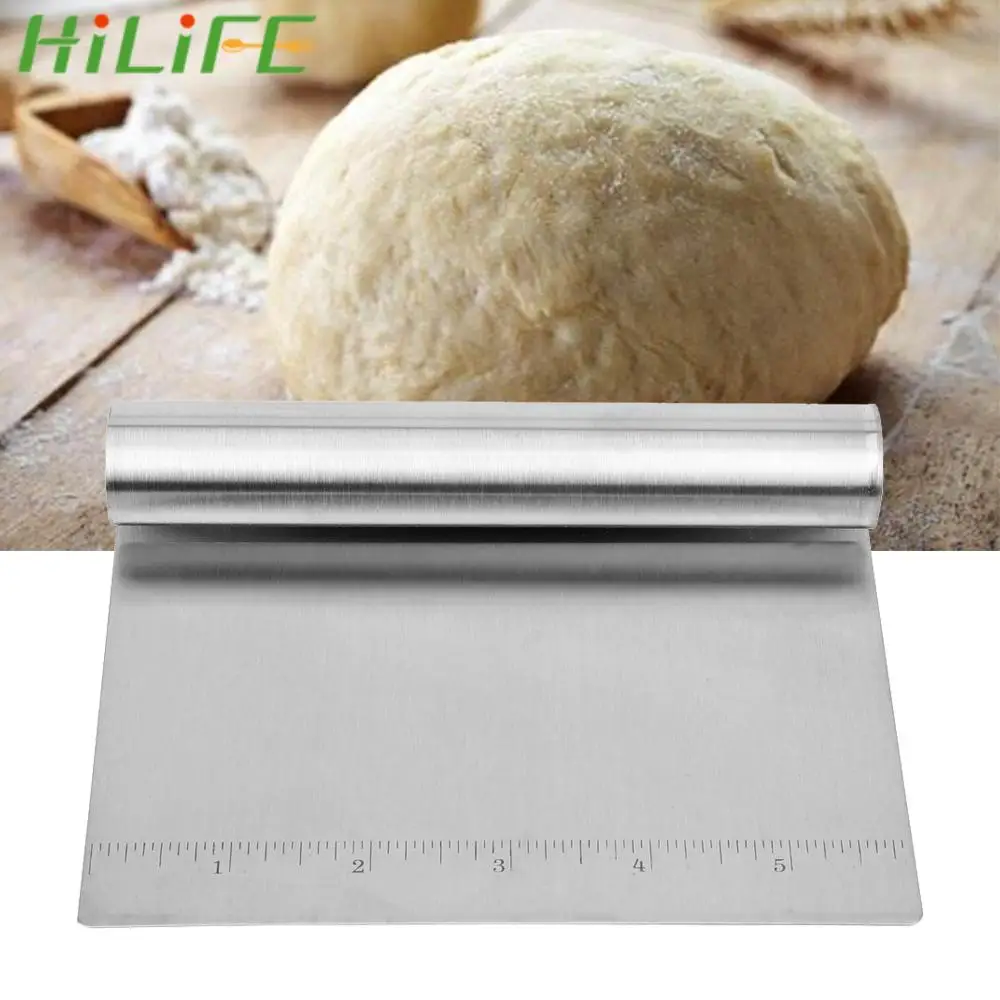 

HILIFE Stainless Steel Bakeware Dough Cutter Kitchen Accessories Flour Spatula for Pizza Pastry Pancake Battercake Flour Scraper