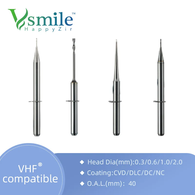 

VHF K2 K4 K5 35mm and 40mm CAD CAM Dental Milling Burs compatible for VHF Milling Machine