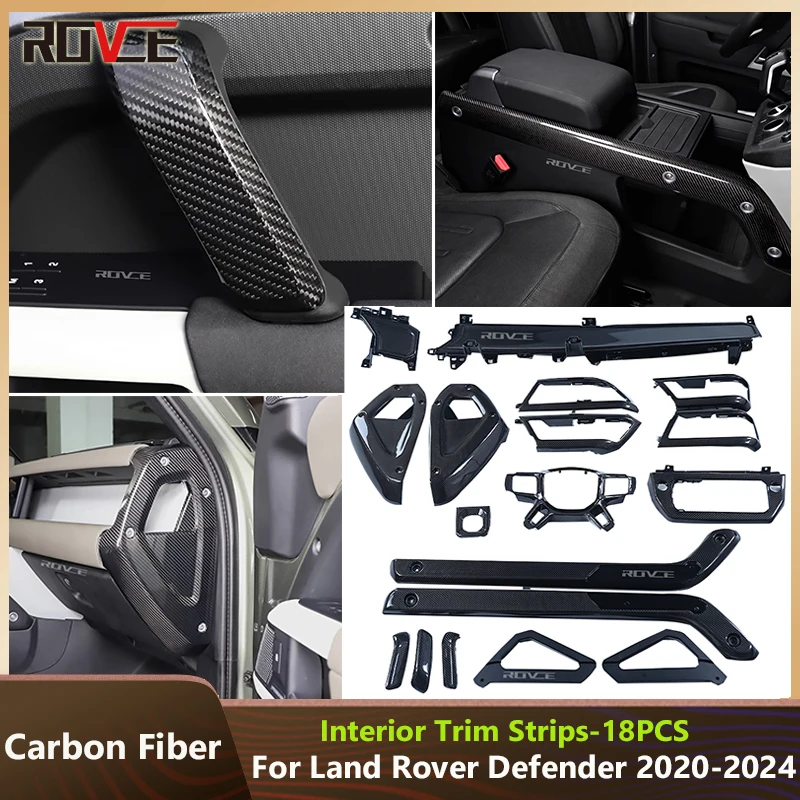 ROVCE 18 шт. для Land Rover Defender 90 110 2020-2024 подлинное углеродное волокно стильная
