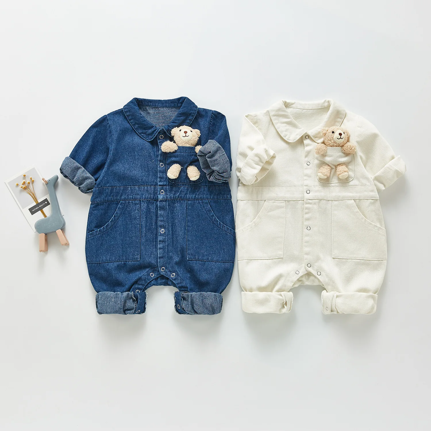 

Baby Spring Autumn Clothing Newborn Infant Baby Boy Girl Denim Romper Jeans Clothes Long Sleeve Outdoor Overall Outfit Jumpsuit