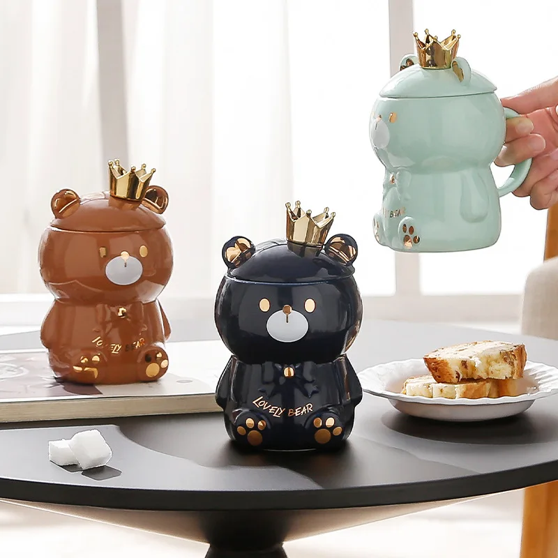 Мишка из мультфильма с крышкой чашки для воды студентов красивая креативная