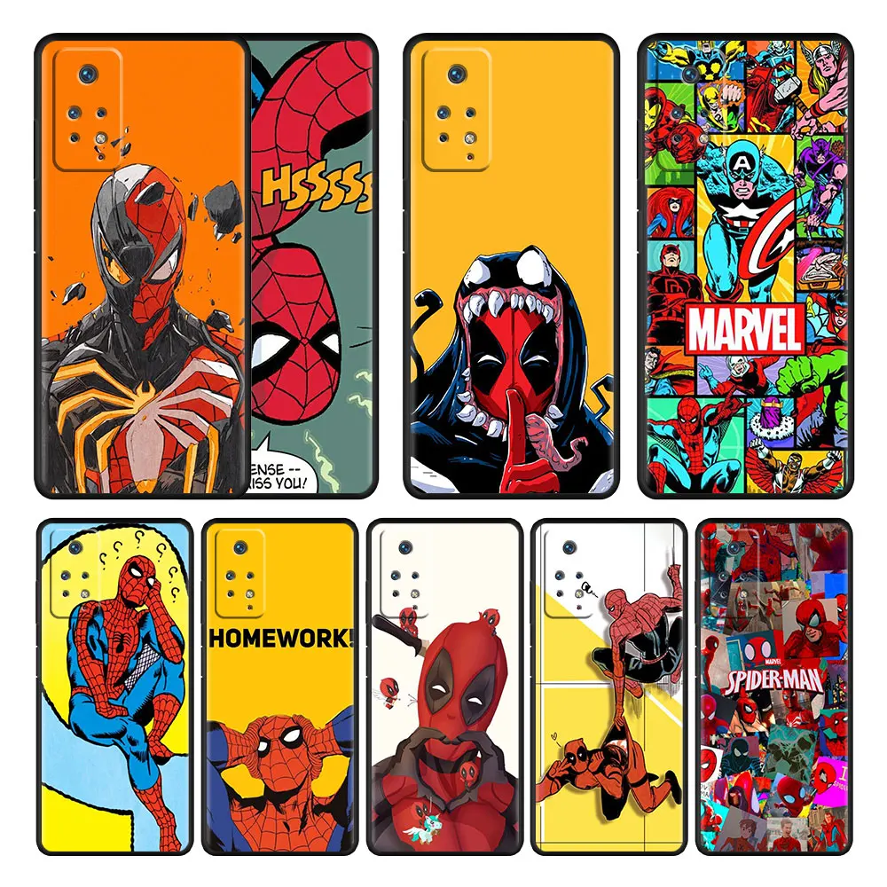 

Case For Xiaomi Redmi Note 11T 11S 11 10 8 Pro 9 9S 9T 8T for Mi 10 8 9A 9C 10C K40 K50 Marvel Deadpool SpiderMan Funny Comic