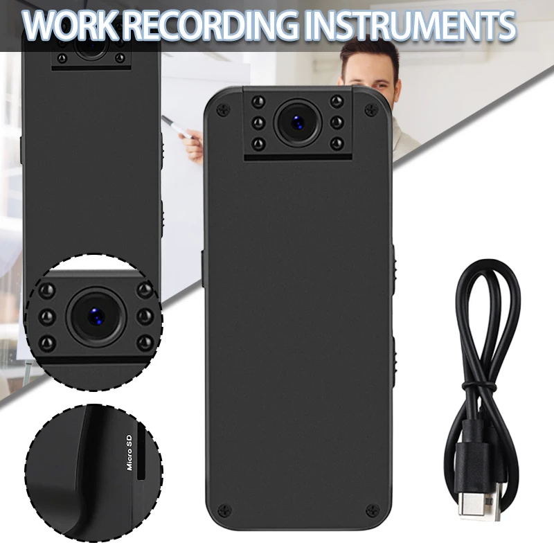 

Беспроводная Wi-Fi камера высокой четкости профессиональная мини-камера с зажимом для задней панели видеокамера 1080P HD записывающий инструмен...