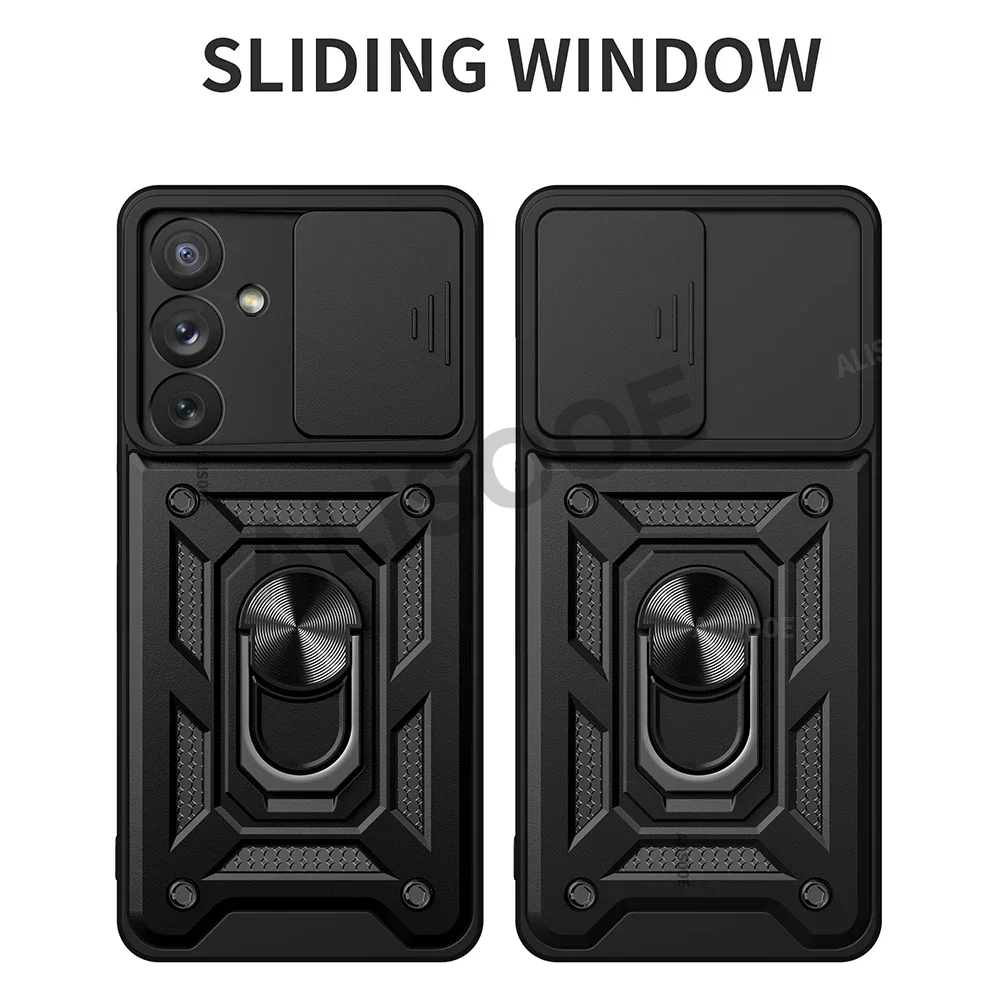 Чехол Slide Camera для Samsung Galaxy A15 A25 A35 A55 5G A05 A05S A14 A24 A34 A54 A13 A33 A53 A73 A12 A22 Cover Ring Holder Funda