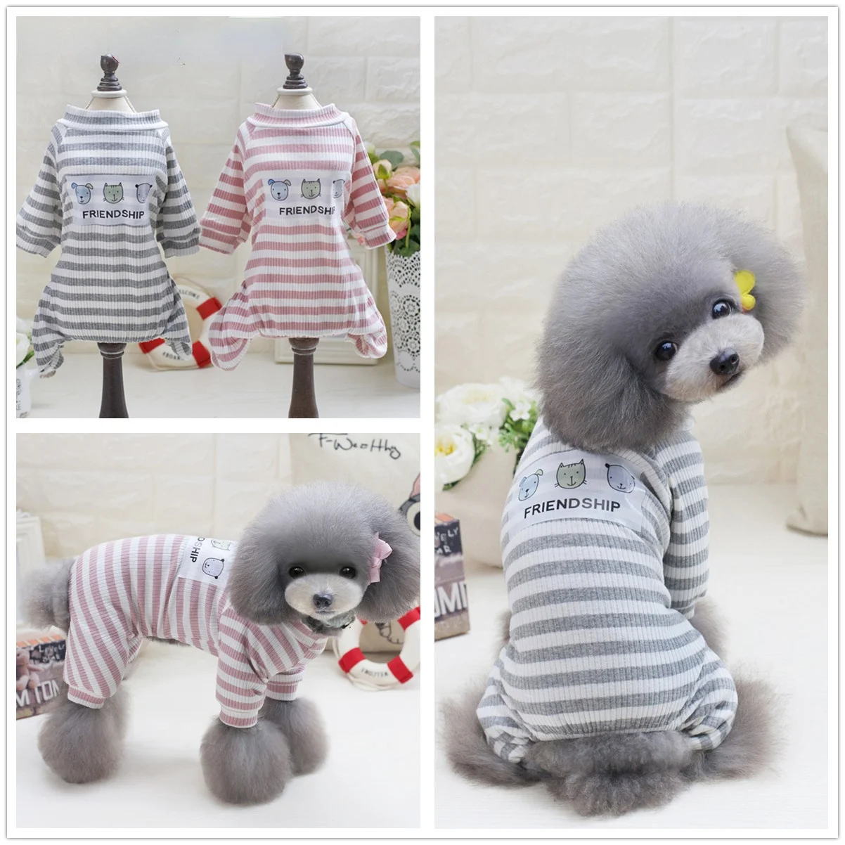 

Dog Cotton Romper Pajamas Costume Cute Pet Casual Wear Puppy Dog Clothes for Yorkshire Chihuahua Jumpsuit Small Dogs Clothing