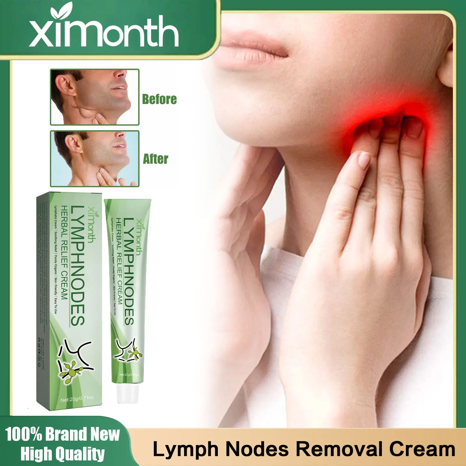 

Lymph Nodes Removal Cream Relieve Neck Armpit Swollen Pain Treatment Thyroid Gland Detox Herbal Lymphatic Drainage Ointment 20g