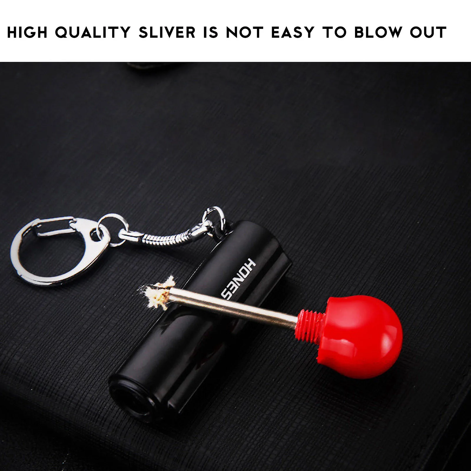 

Outdoor Waterproof Portable Lighter Bottle Keychain With Containing Cotton Core