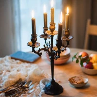 american country cast iron candle holder table decoration qixi candlelight dinner props romantic lamp retro garden