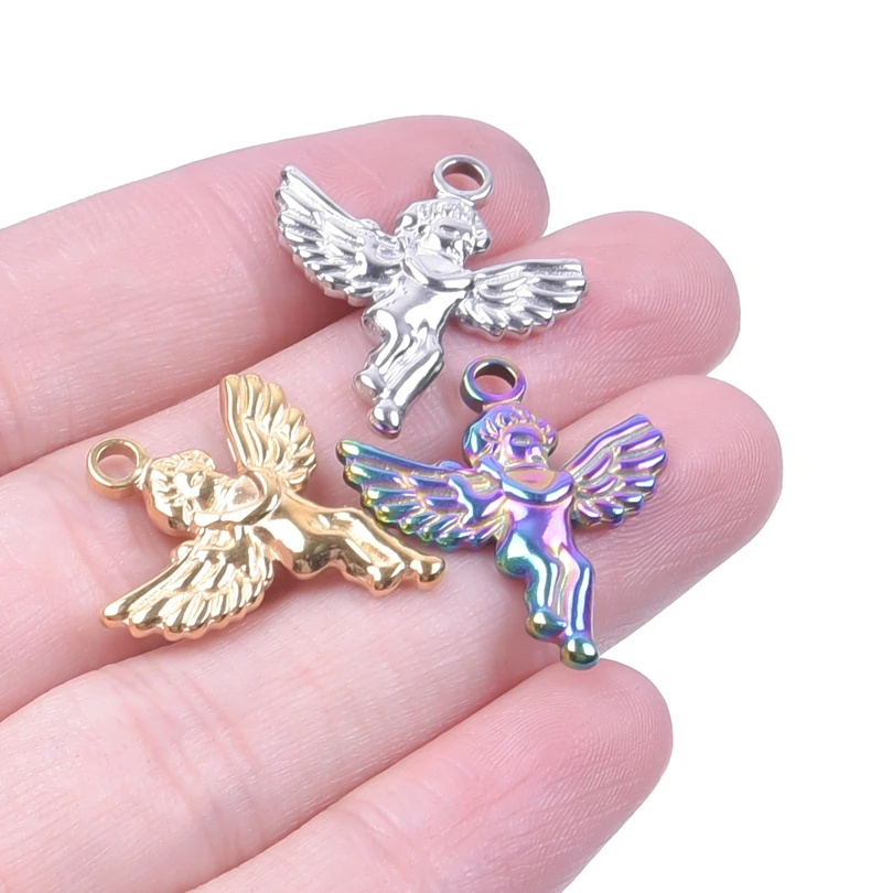 

New Style 5PCS/Lot Bulk Angel Pendant Charms For Jewelry Necklace Bracelet Earring DIY Accessories Material Supplies Amulet