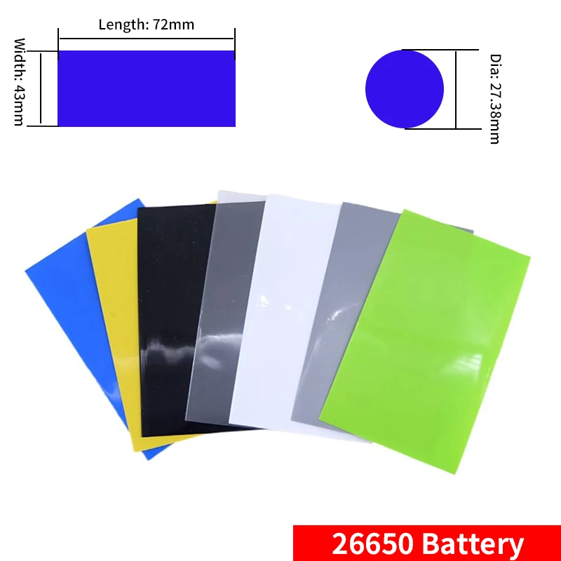 Фото 20/50/100 шт. термоусадочная трубка из ПВХ 18650/21700/26650/AA Lipo Battery Wrap Предварительно вырезанная изолированная пленка Крышка Lipo Battery Sleeve Case №5