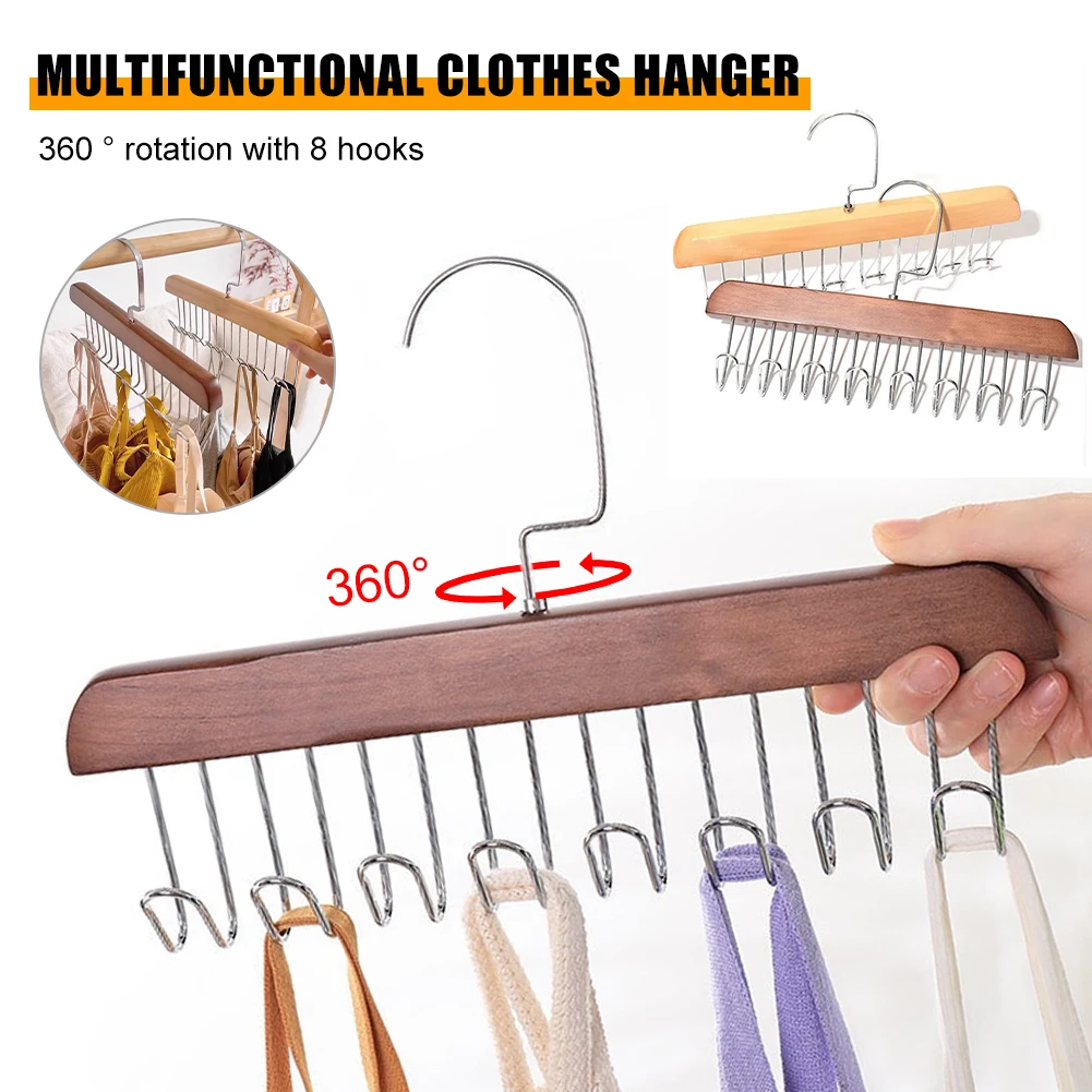 

1PCS Multifunctional Wooden Belt Hanger Tie Scarf Bra Storage Hanging Rack Wardrobe Closet Storage Hanger Home Organizer