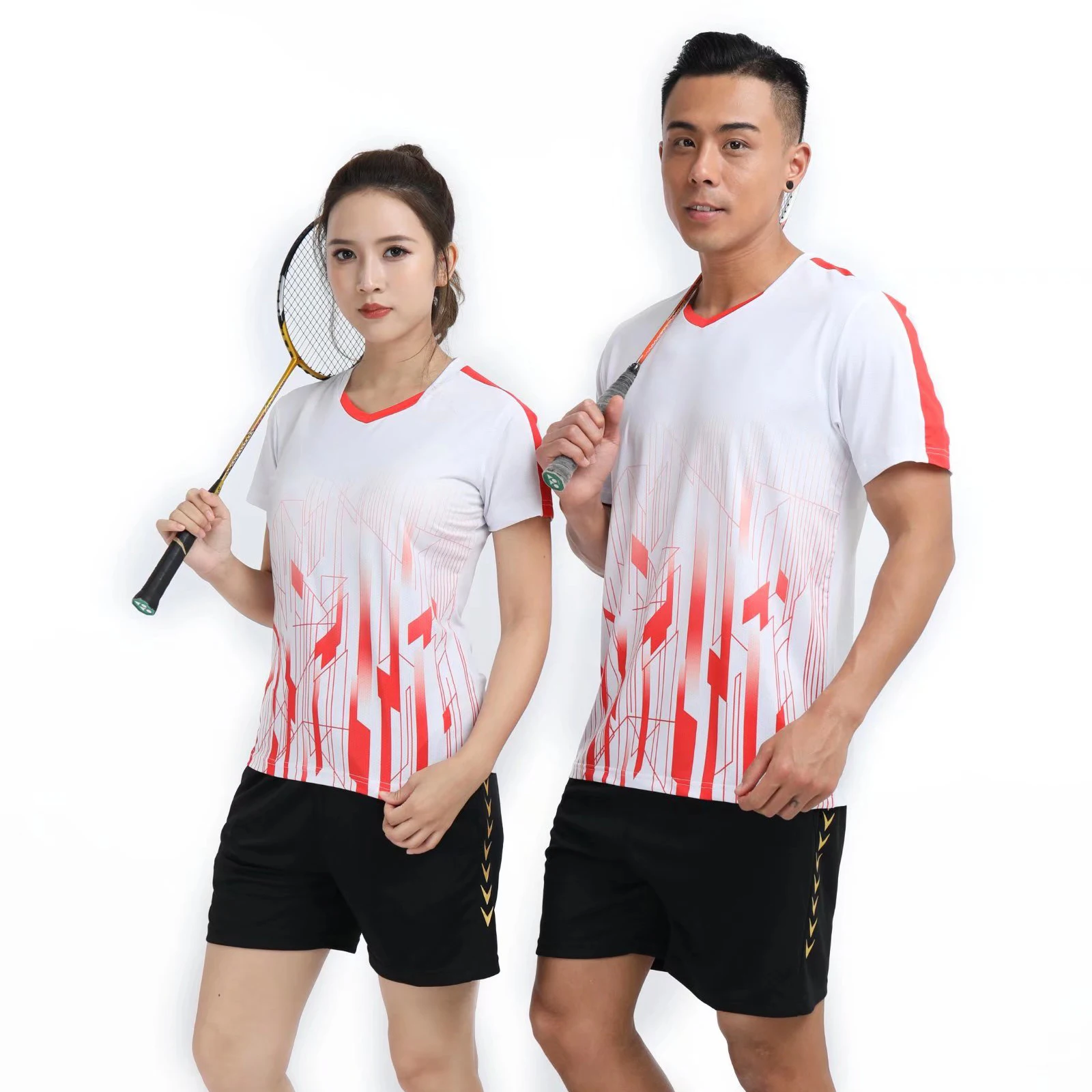 Badminton Suit Short-Sleeved Sportswear Spring Summer Autumn Short T Shirt Competition Quick-Drying Table Tennis Clothing