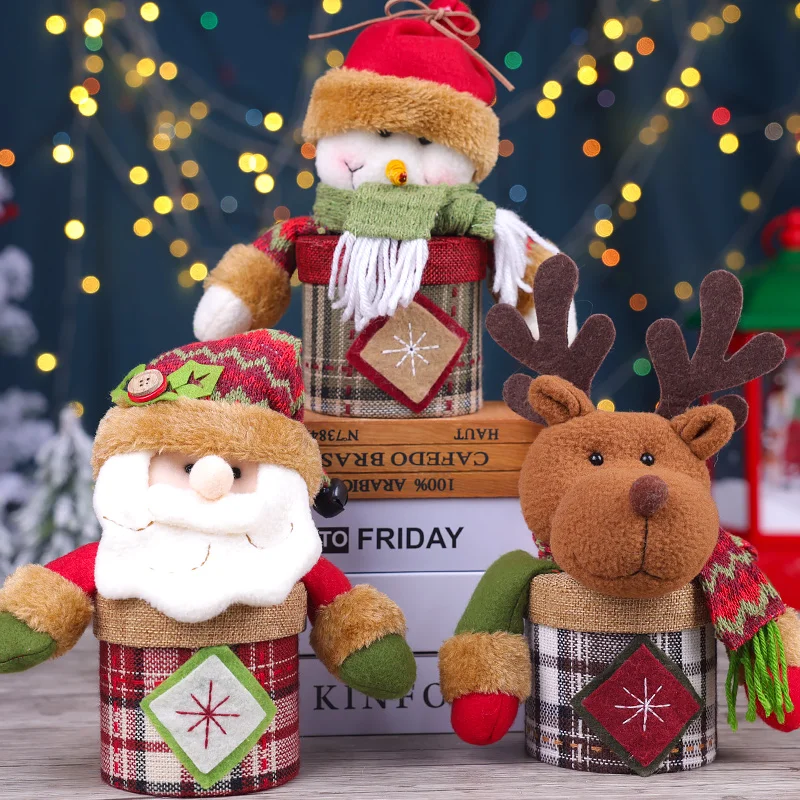 3 шт. Рождественский мешок с яблоком Рождественская кукла подарочная сумка