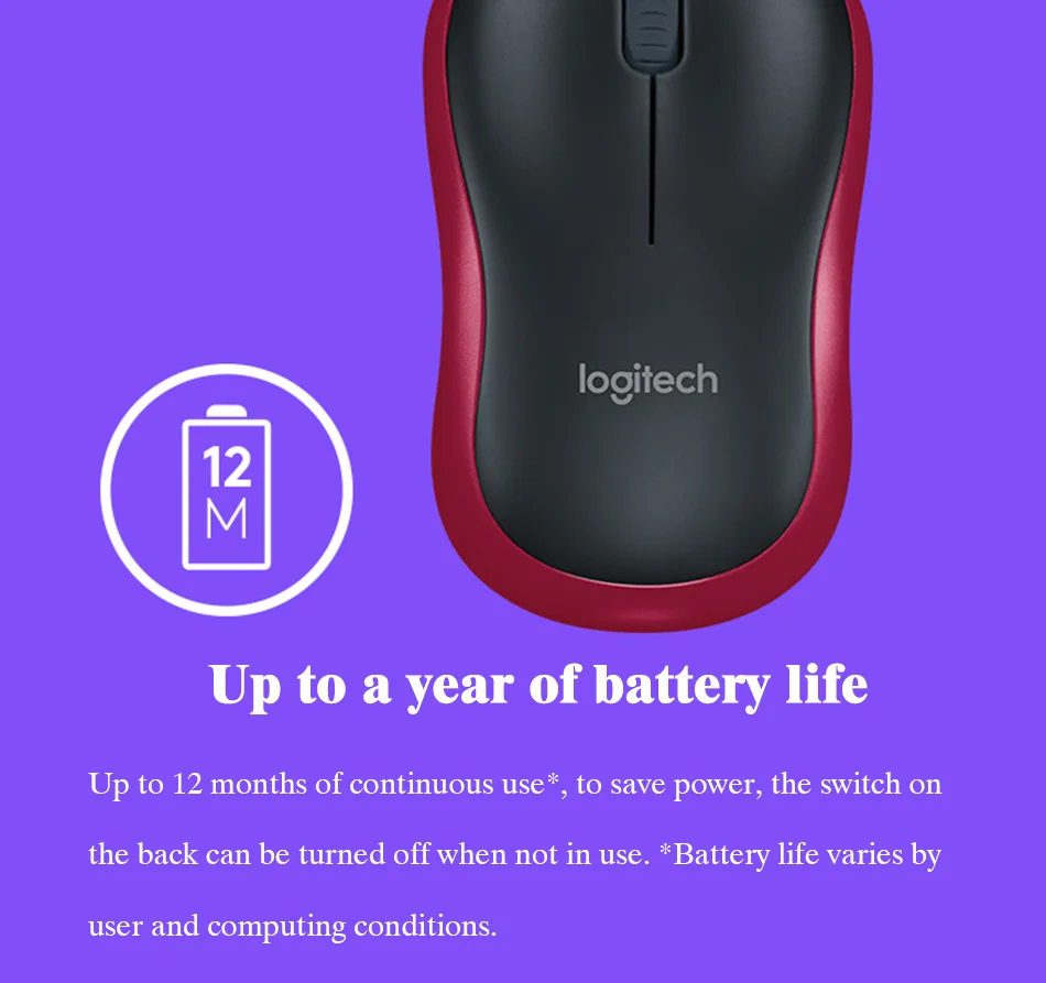 Оригинальная беспроводная мышь Logitech M185 2 4G для ноутбука ПК Компьютерные Мыши с USB