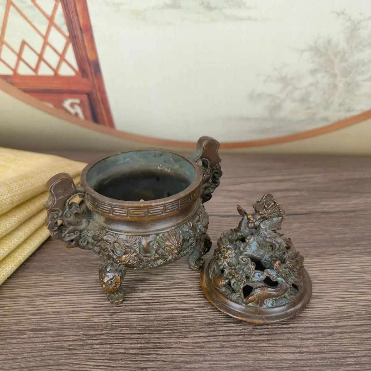 Антиквариат и ретро Дракон альхимия печи два дракона играют с жемчугом чайная