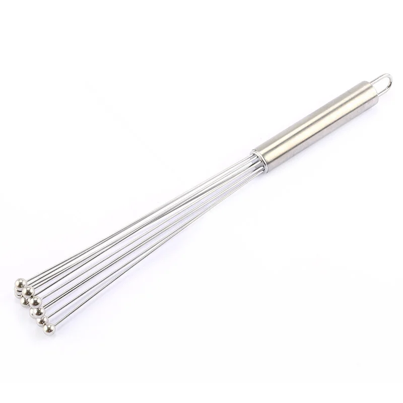 

1 Piece 8-wire Glass Bead Stainless Steel 10/12 Inch Eggbeater Mixer Milk Hand Held Mixing Tools Kitchen Gadgets Accessories