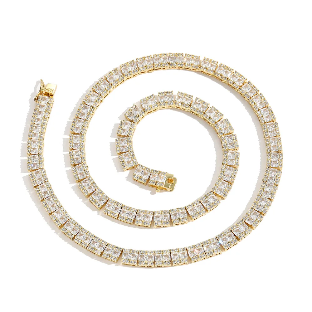 

Цепочка для тенниса 6 мм, Чокеры с кубическим цирконием в виде багета, геометрические украшения из фианита, сверкающие украшения для мужчин и женщин