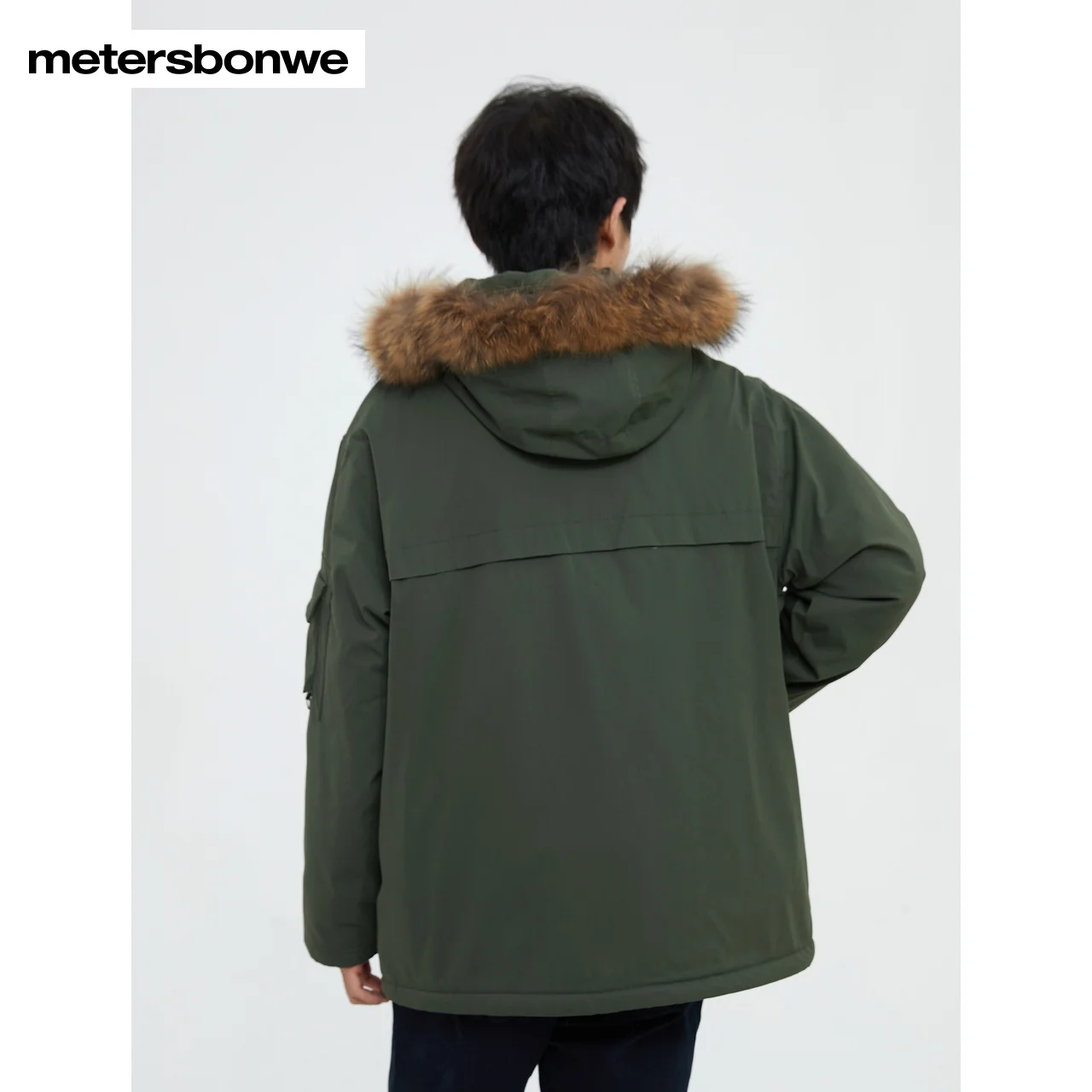 Metersbonwe Men Windproof Fabric Wadded Clothes Hooded Male Thick Sherpa Warm Wear Casual Loose Winter Cotton-Padded Coats