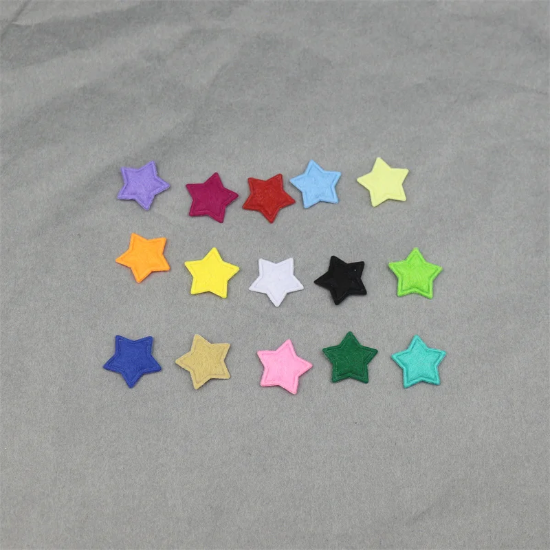 

100Pcs 20mm Felt Stars Patches Appliques for Clothes Hat Sewing Supplies DIY Headwear Hair Bow Decor Accessories Arts Materials