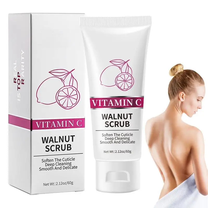 60ml vitamin c walnuts body scrub exfoliation anti-cellulite cream whitening moisturizing body exfoliator scrub skin care