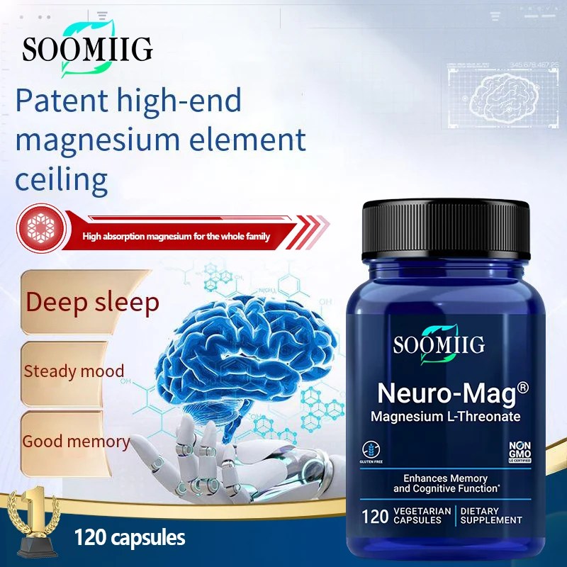 

Magnesium L-Threonate - Boosts Brain Development, Vegetarian Capsules, Enhances Memory, Focus, and Overall Cognition