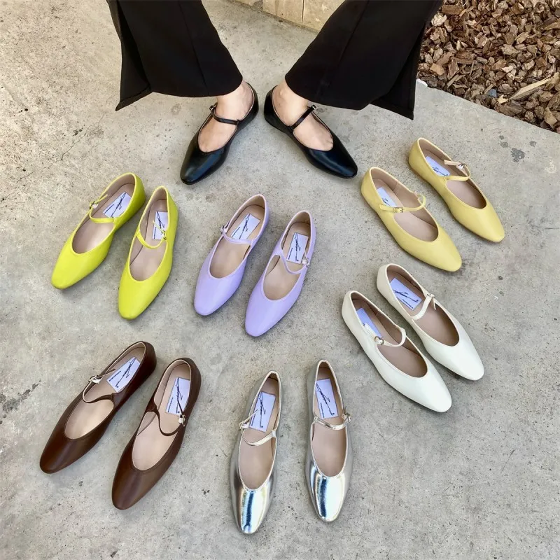 

Женские туфли в стиле ретро с круглым носком, женские туфли с закрытым носком, повседневные кроссовки, модные классические туфли, новинка 2022, на плоской подошве, Мэри Джейн, без застежек, ПУ, для отдыха