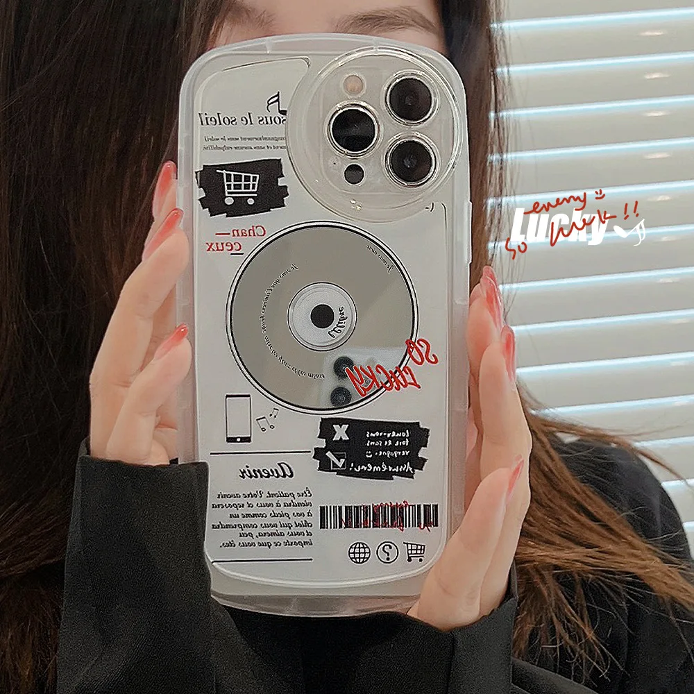 

Mirror Disk Phone Case For iPhone 11 12 13 Pro Max Soft TPU Cover Capa