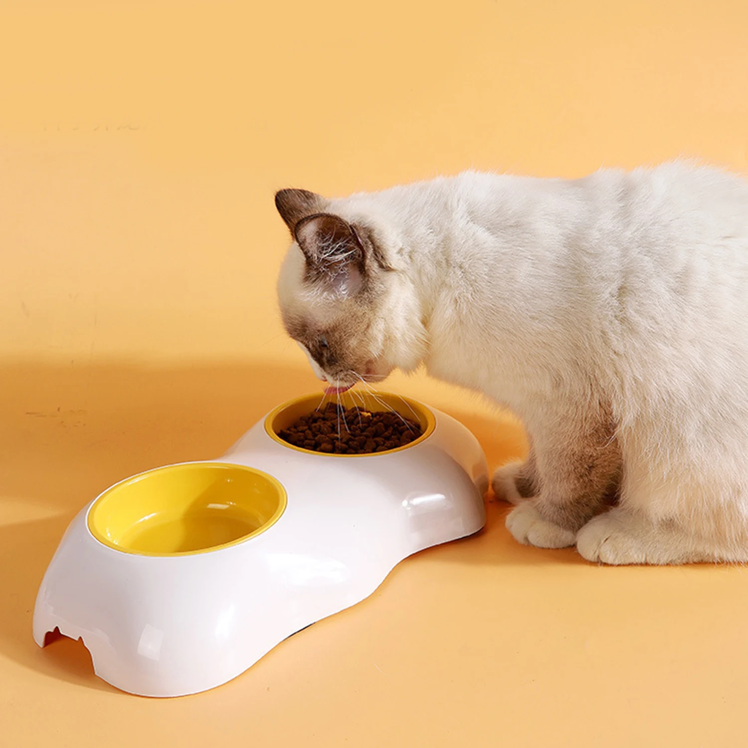 

Egg-shaped Pet Bowl Drinking Water Single Bowl Double Bowl Detachable Cat Bowl Anti-overturning Pet Supplies Pet Accessories
