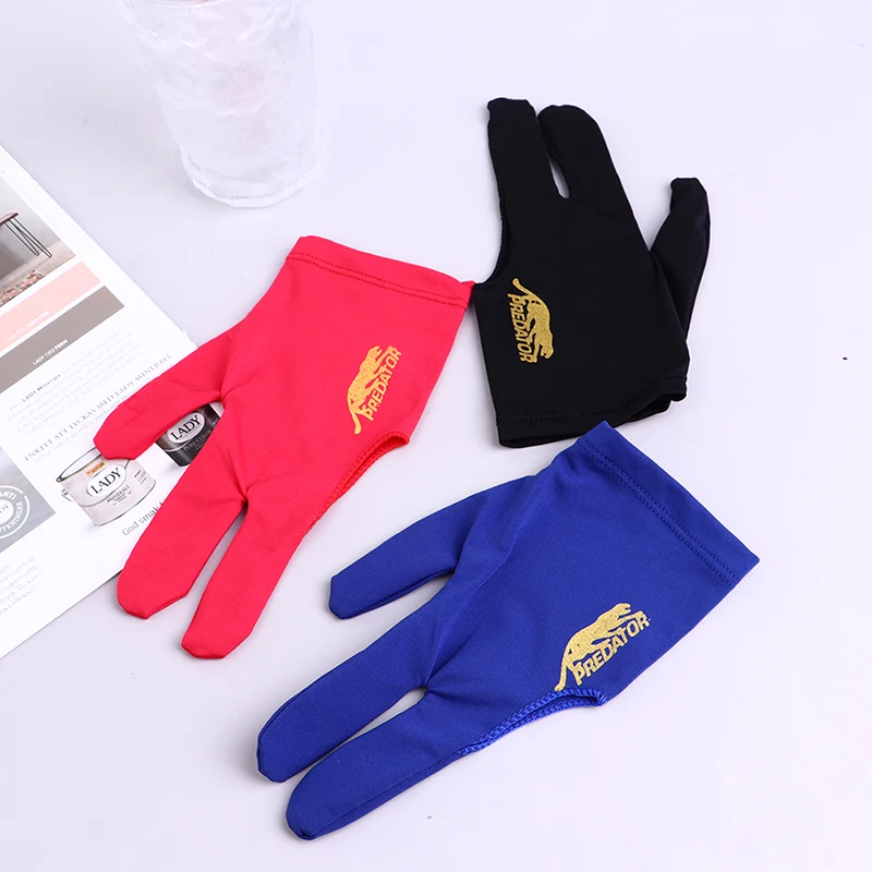 

Three Fingers Anti Skid Snooker Gloves Pool Billiard Cue Glove for Left Hand Lycra Fabrics Embroidery Billiard Accessories