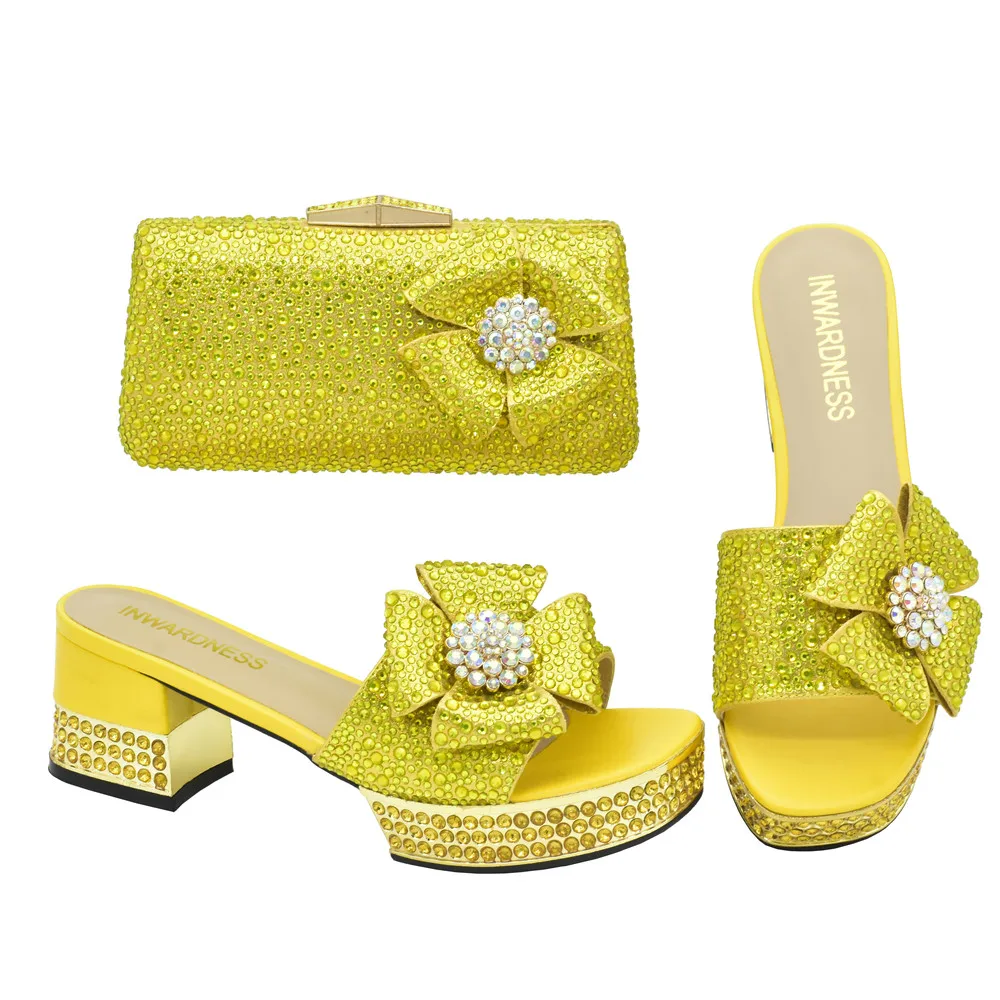 

Новинка, модные африканские туфли и сумки в комплекте, свадебные туфли на квадратном каблуке без застежек, туфли-лодочки для невесты