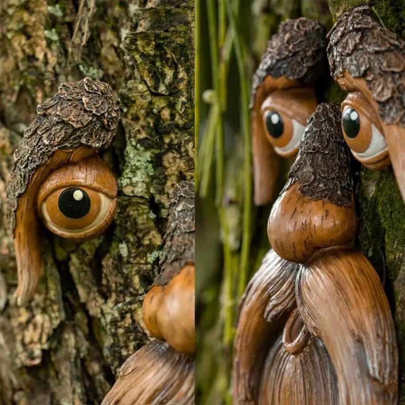

Tree Monster Facial Garden Accessories Five Senses Old Man Bird Feeder Tree Face For Funny Yard Art Gardening Christmas Decor