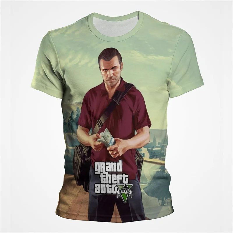 Футболка мужская оверсайз с принтом Grand Theft Auto GTA рубашка коротким рукавом в стиле