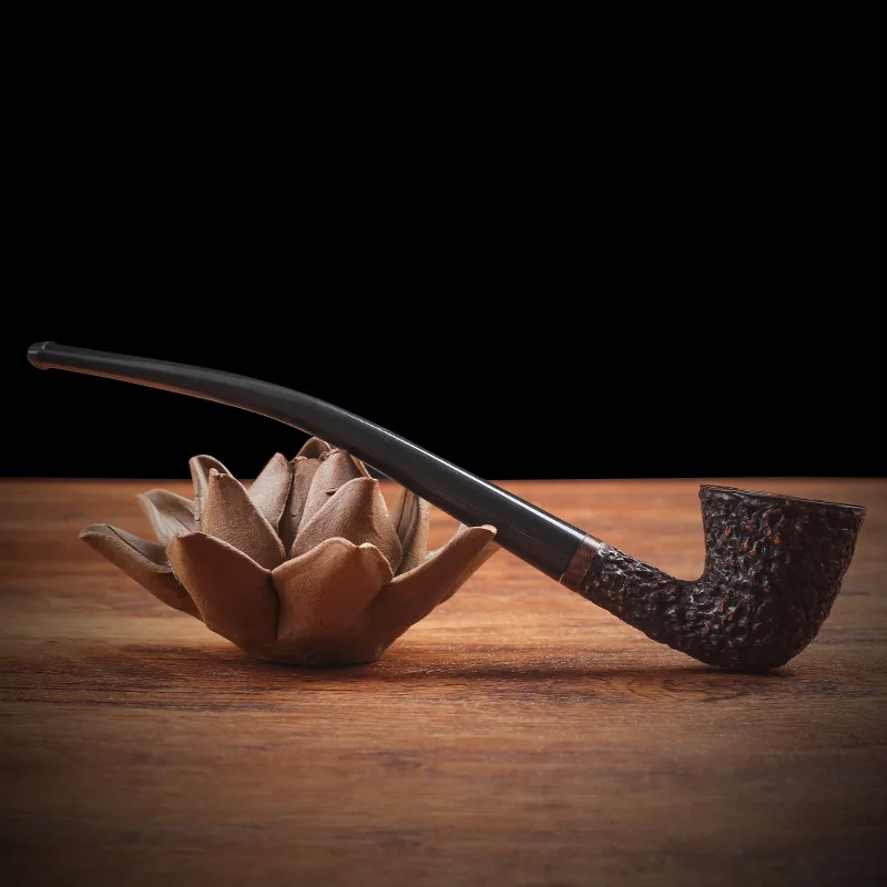

Heather pipe long handle pipe tobacco pipe 3mm filter element long rod old filter pipe