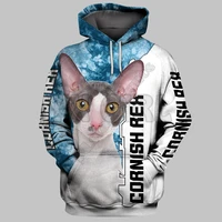 cornish rex 3d printed hoodies unisex pullovers funny dog hoodie casual street tracksuit