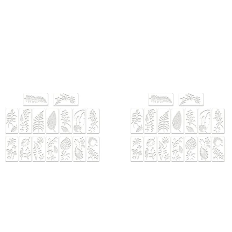 

Новинка, 32 шт., искусственный многоразовый лист, картина, Искусственный лист, шаблон с рисунком тропических листьев, многоразовый