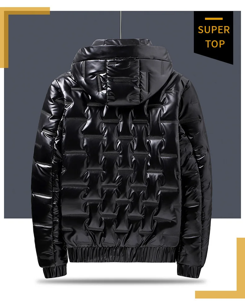 2022 Autumn Bubble Padded Clothes Winter Jackets Men Bright Parka Thickened Warm Silver Waterproof Jackets Men Down Coats S-6Xl