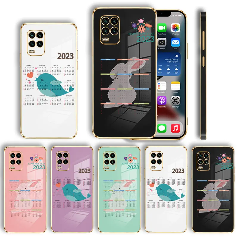 

Calendar 2023 Week Plating Phone Case For Xiaomi Poco X3 NFC X4 M3 F3 GT Pro for Mi 8 10 11 10T 11T Lite Cover