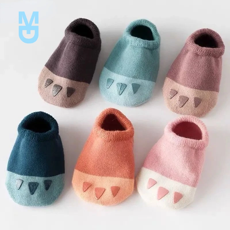 

New Baby Socks Cute Cartoon Anti-Slip 9-16cm Foot Length 0-1-3-5 Years Old for Baby Boys Girls Kid Floor Socks Autumn