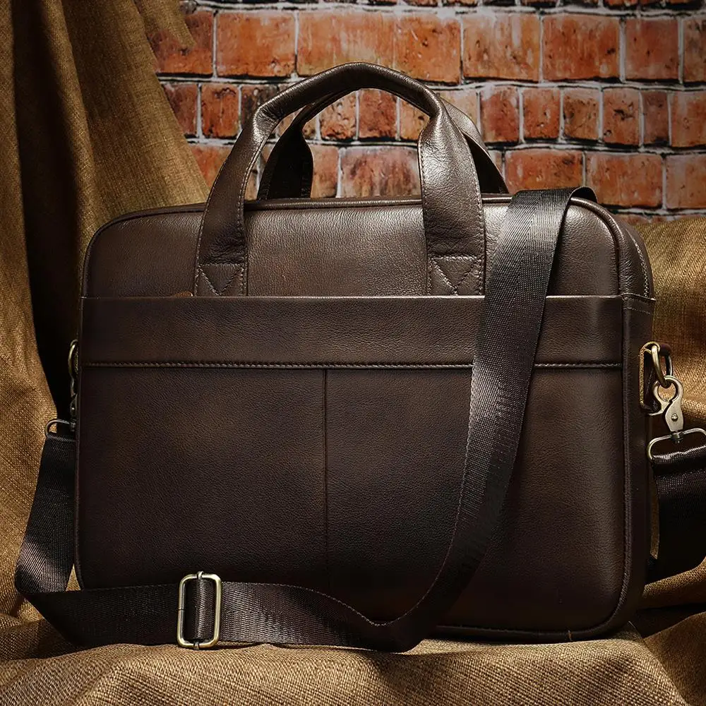 

new Men's Briefcases Men's Bags soft Genuine Leather Lawyer/office Bag for Men Laptop Bag Leather Briefcases Bag for Documents