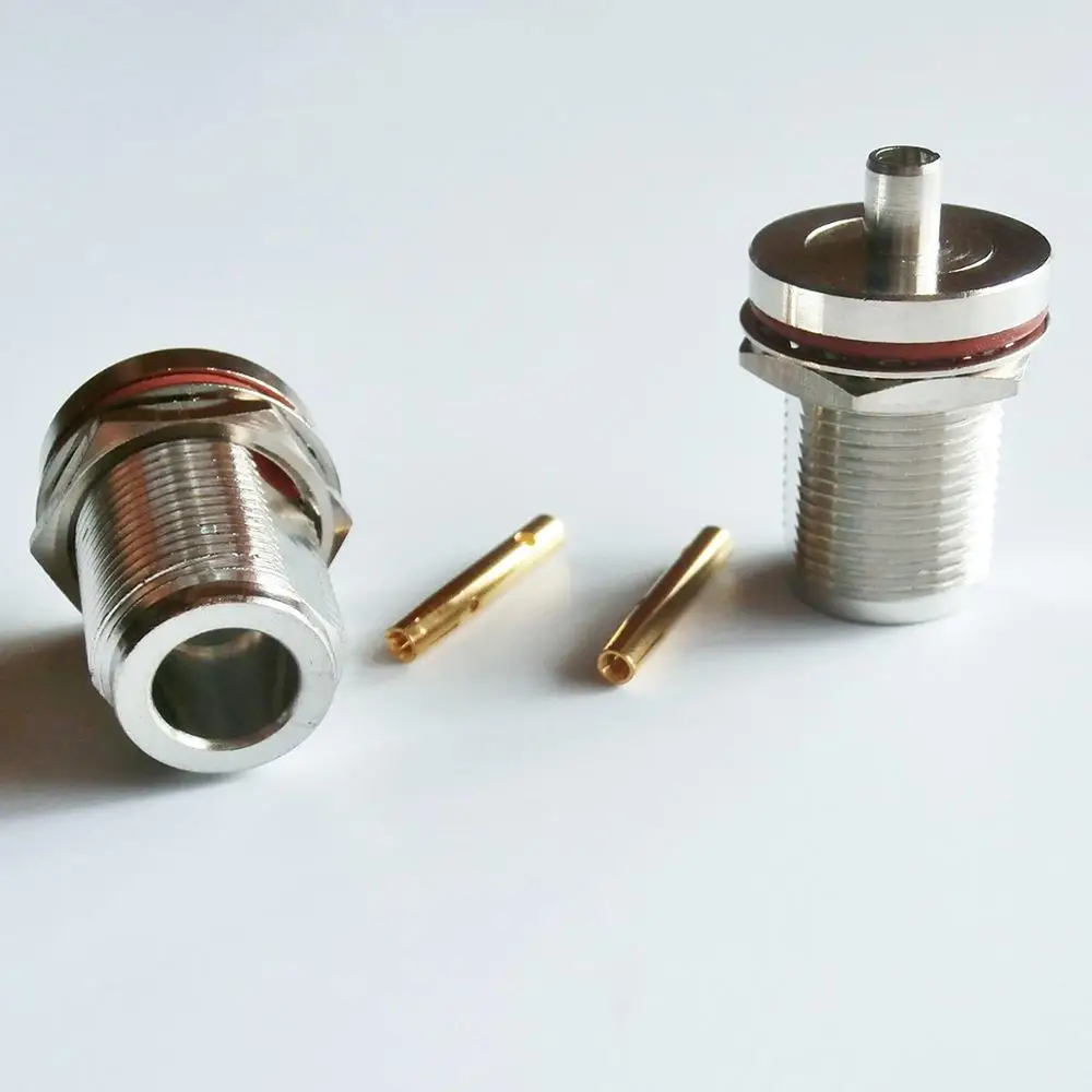 

1Pcs Connector Socket N Female O-ring Bulkhead Panel Mount Nut Plug Solder Semi rigid.141" Cable RG402 Cable Brass RF Adapter