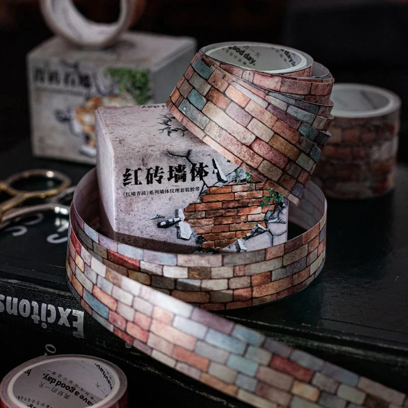 Фото Mr Paper, 6-стильная серия «Красная стена и зеленый кирпич», набор текстурной коробки для настенной плитки, декоративные наклейки для справочника, художественные принадлежности №3